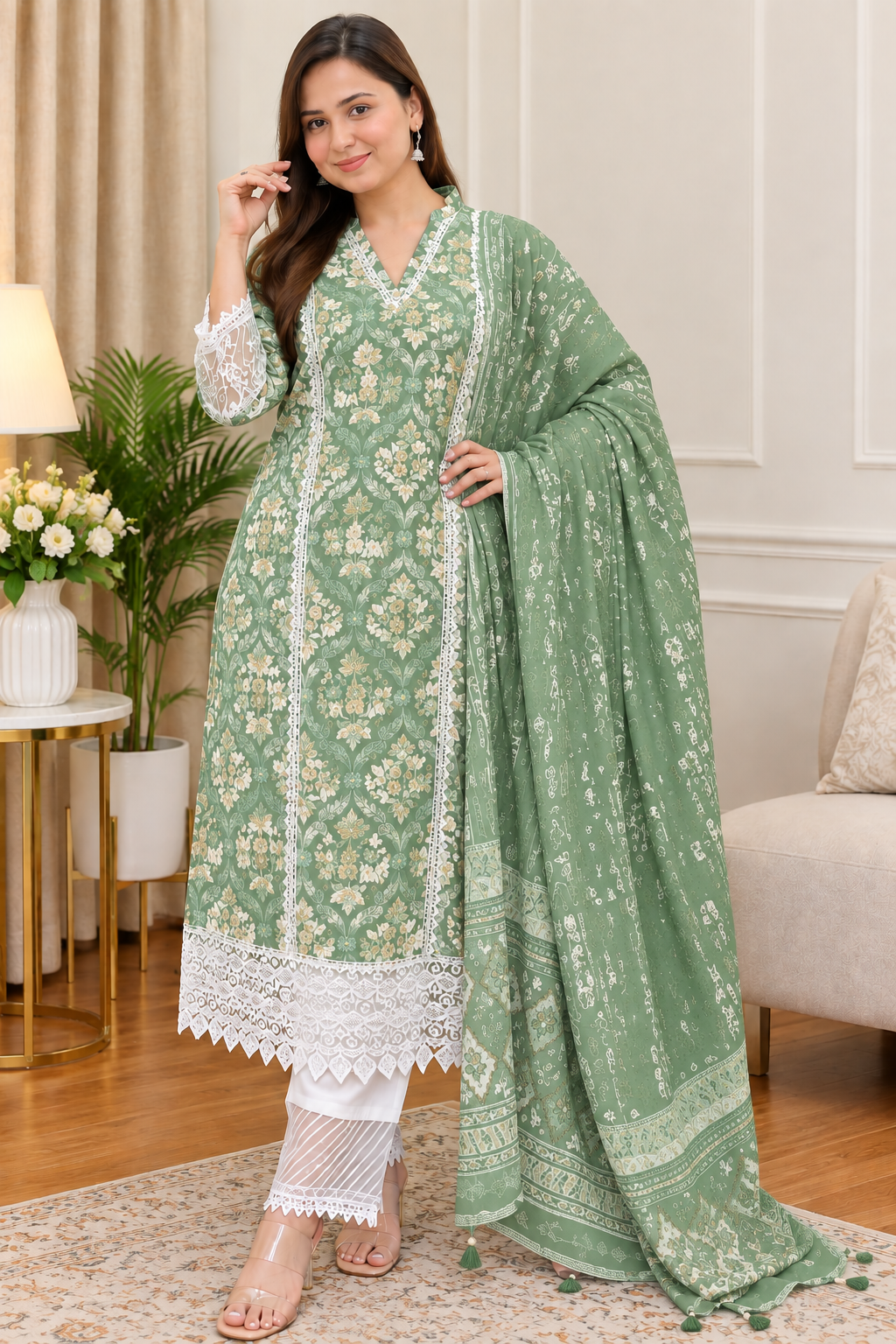 Elegant Cotton Three Piece - Image 3