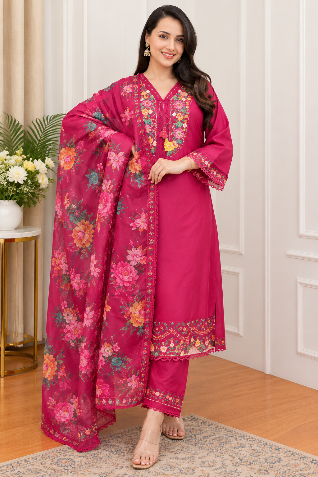 Elegant Cotton Three Piece - Image 2