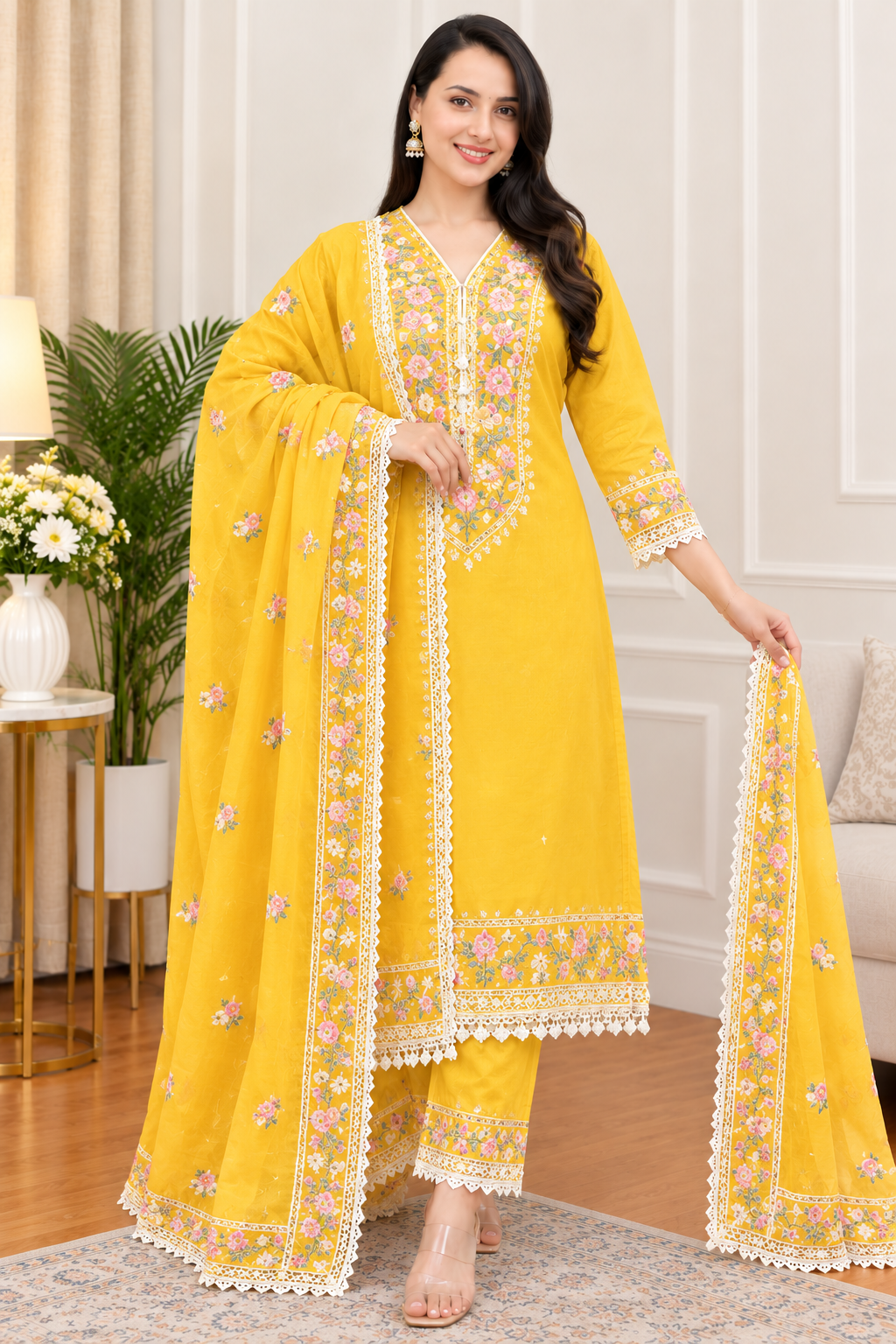 Elegant Cotton Three Piece - Image 3
