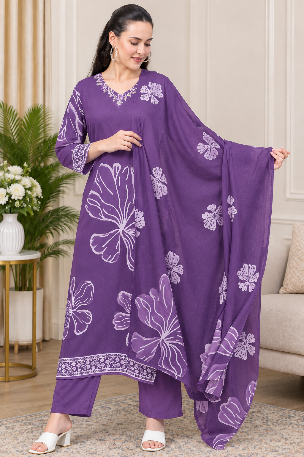 Elegant Cotton Three Piece - Image 2
