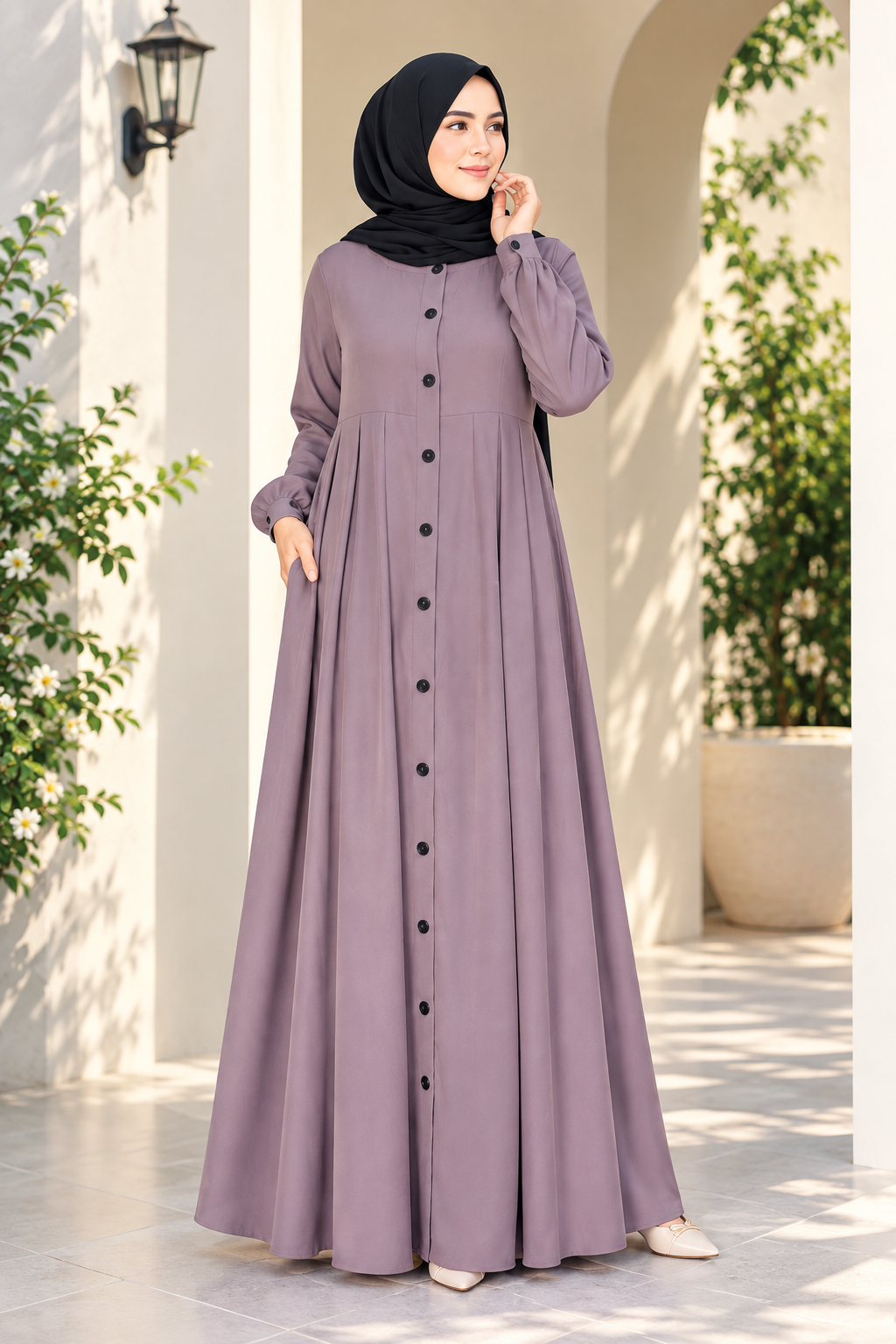 Rasheda Women's Wear Premium Embroidered Flared Burqa - Image 3