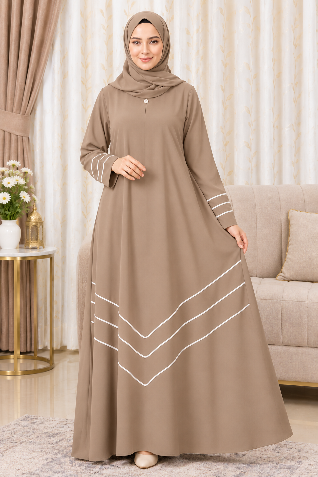 Rasheda Women's Wear Premium Embroidered Flared Burqa - Image 2