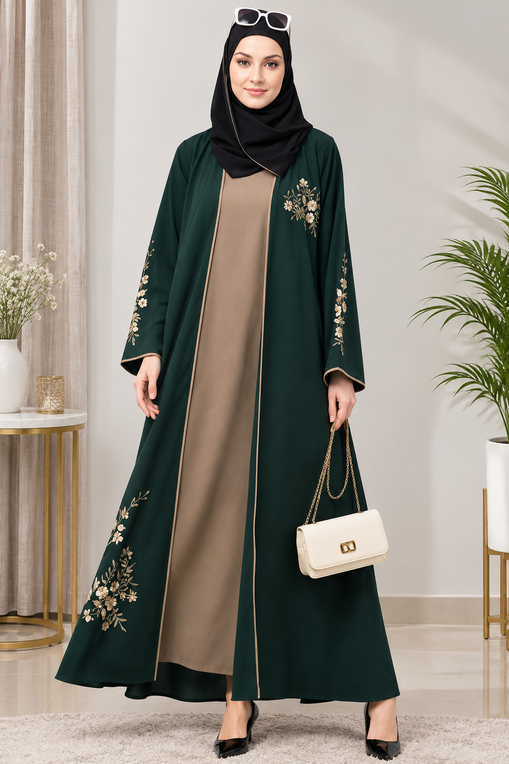 Rasheda Women's Wear Premium Embroidered Flared Burqa - Image 4