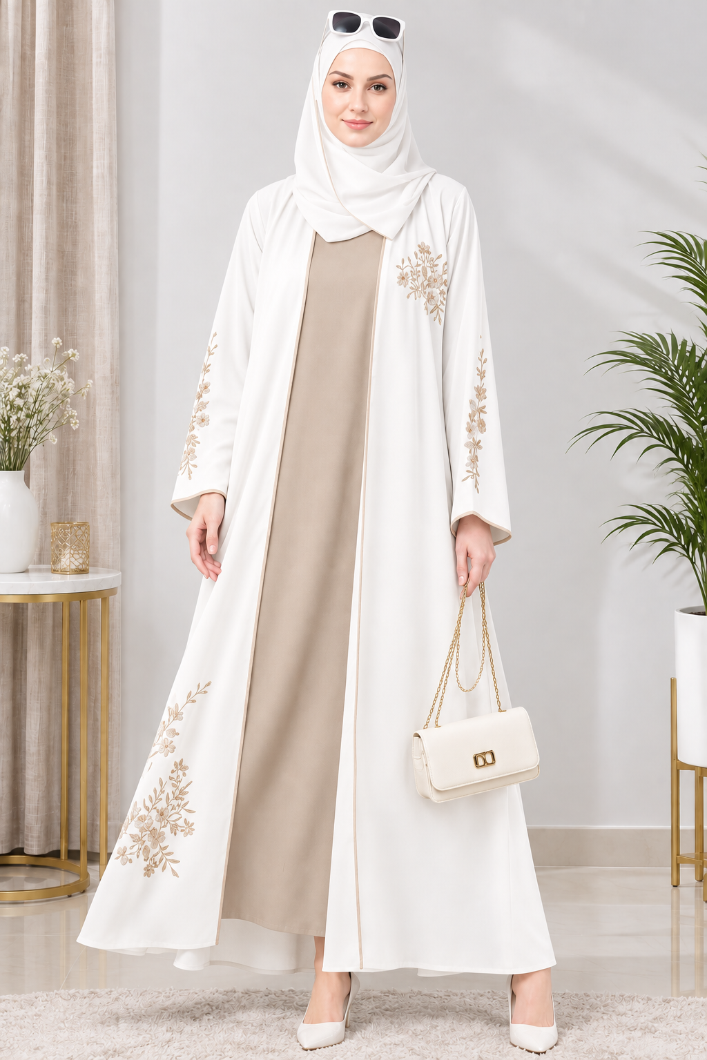 Rasheda Women's Wear Premium Embroidered Flared Burqa - Image 3