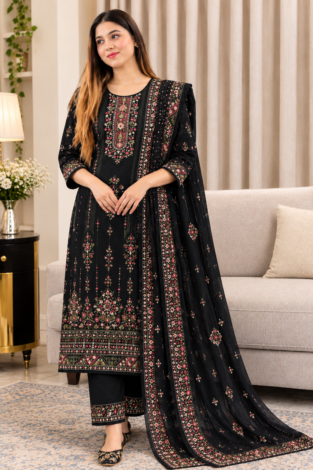 Elegant Cotton Three Piece - Image 3