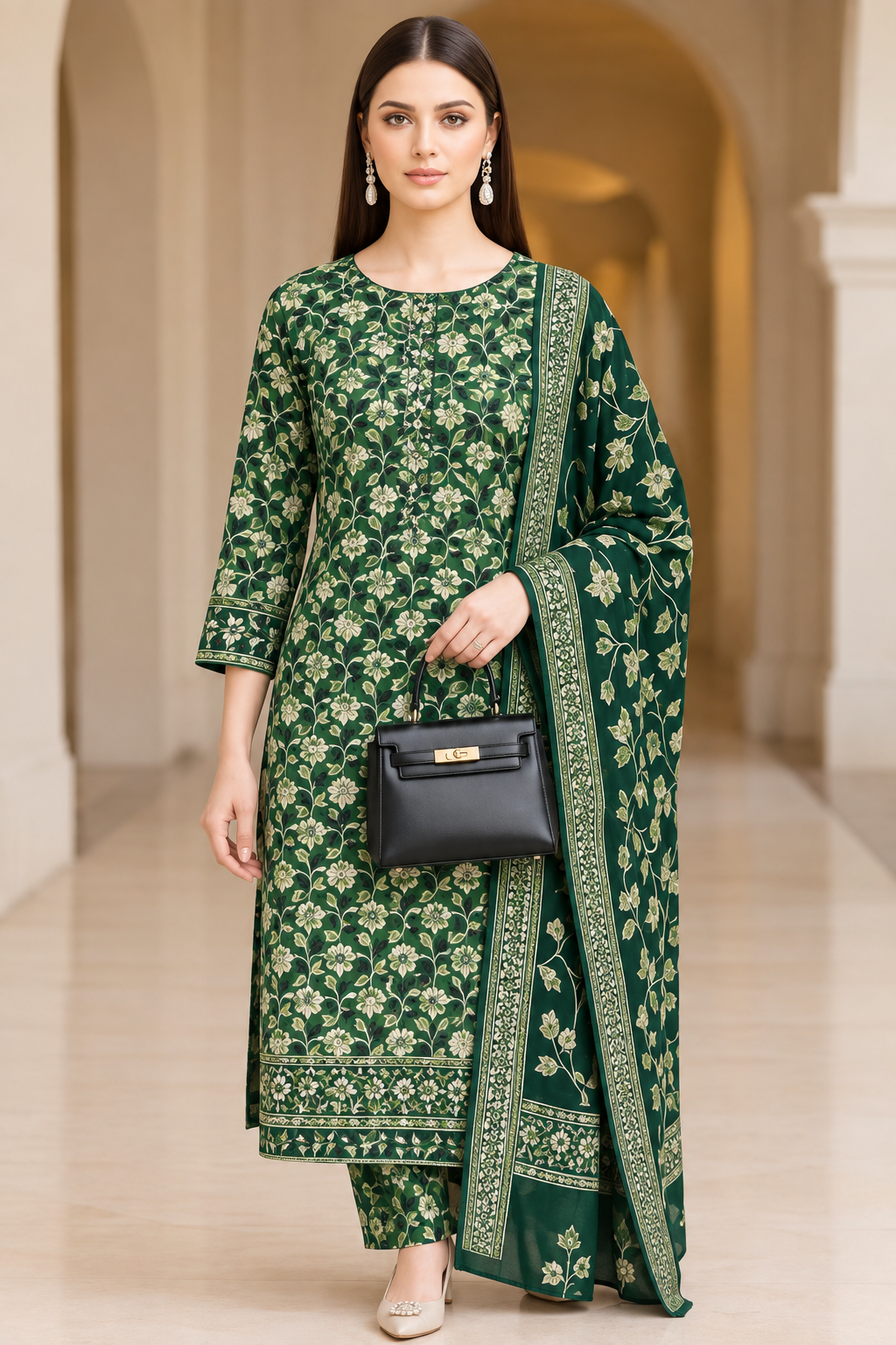 Elegant Cotton Three Piece - Image 3