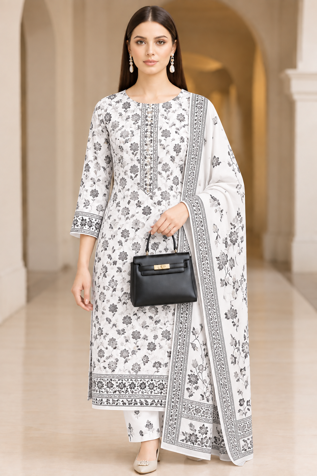 Elegant Cotton Three Piece - Image 2